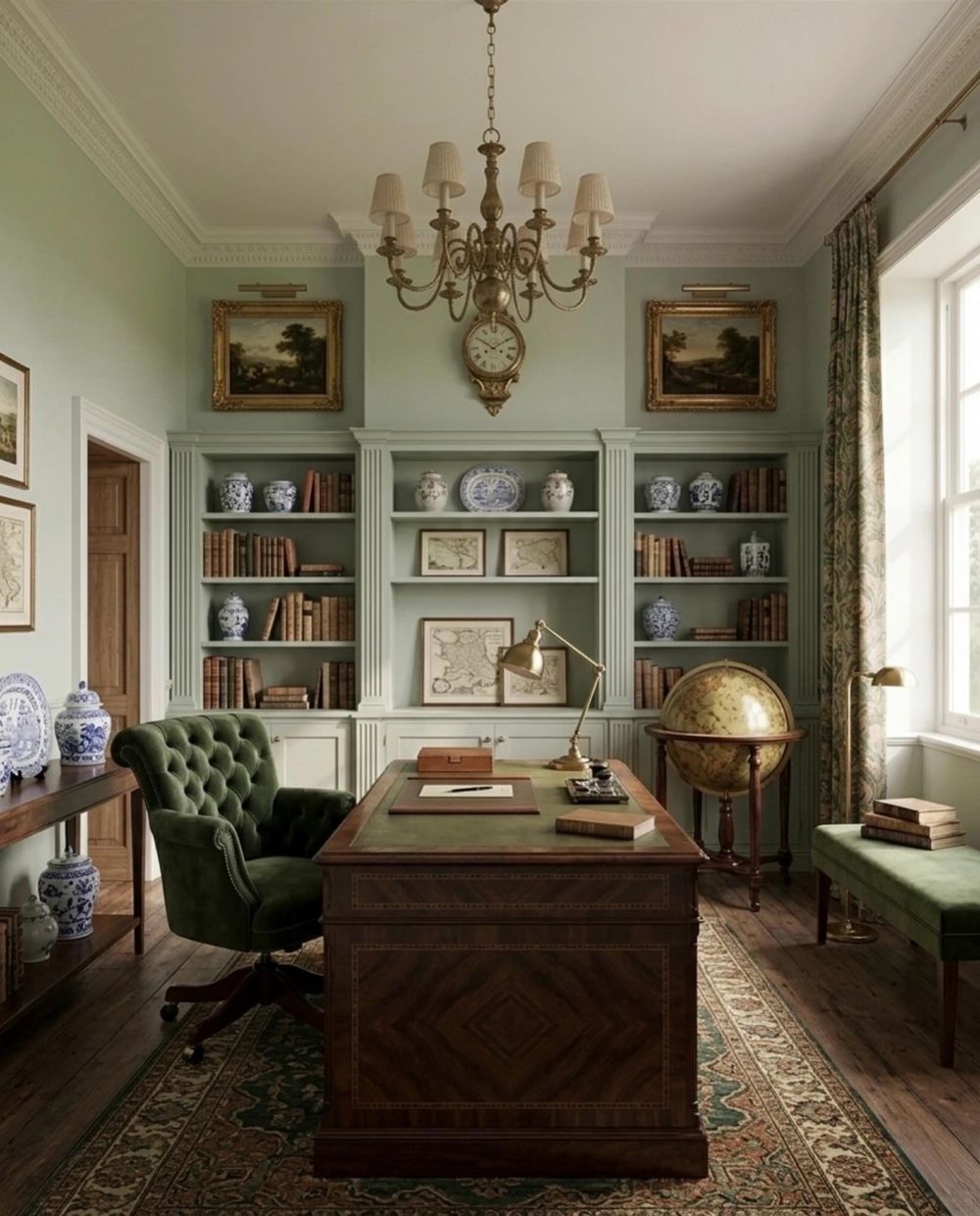 English country home office tufted swivel office chair akhaldesign