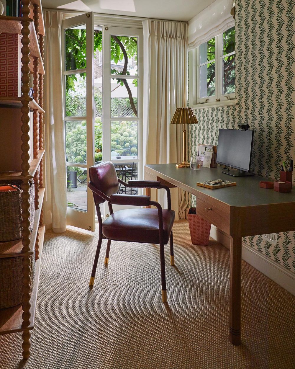 English country home office with french doors studioduggan