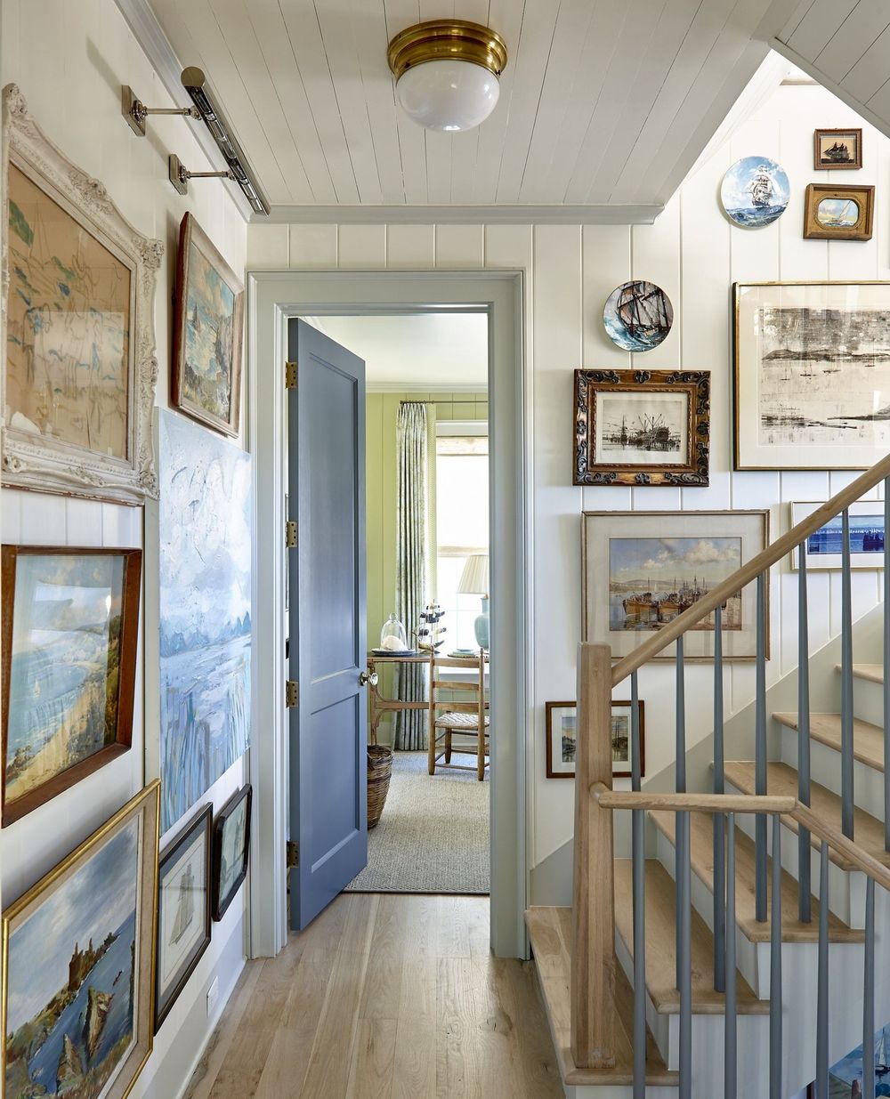 Nautical Entryway decor coastal gallery wall paintings frankeenandesign