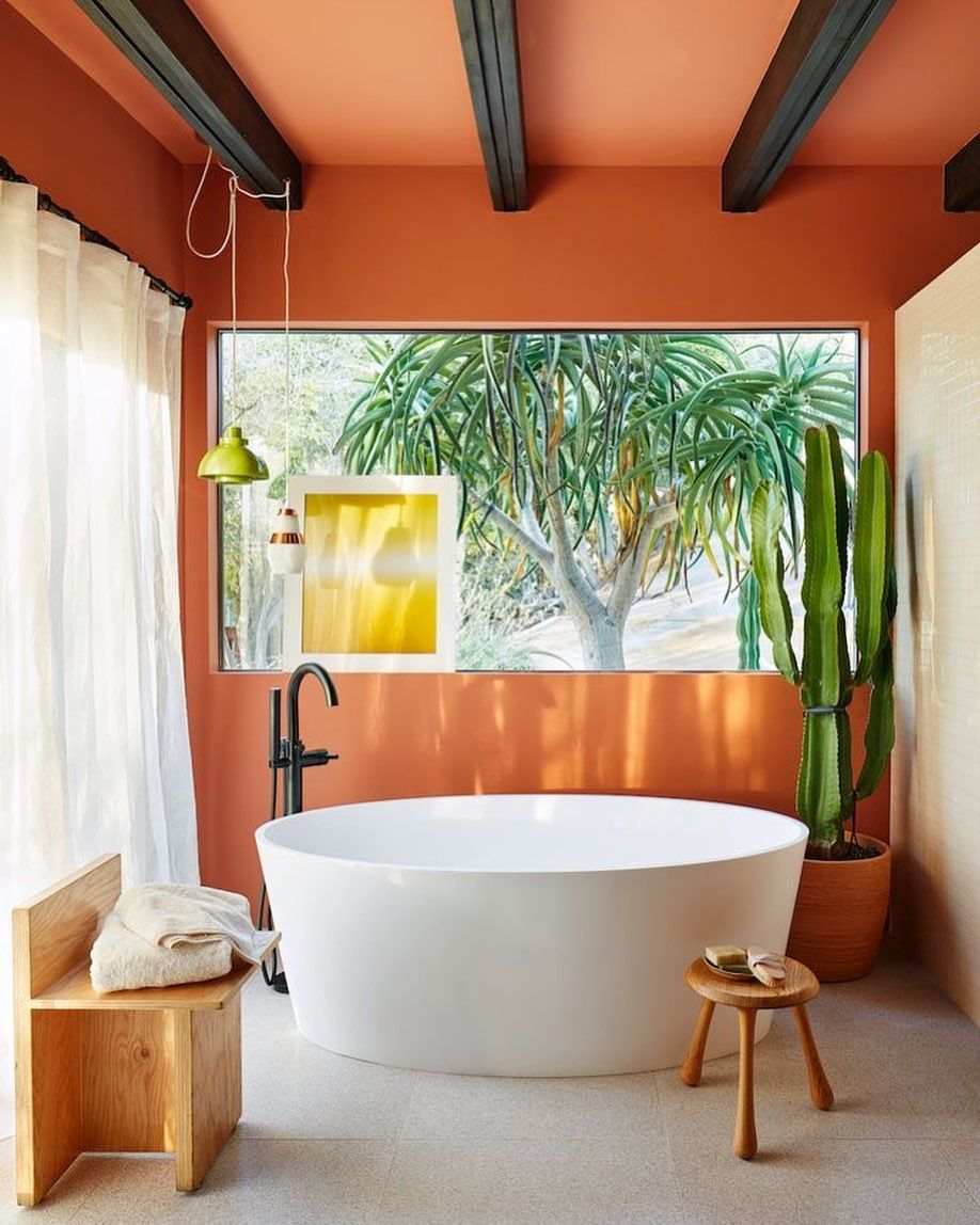 Orange bathroom decor desert style shab.2chic