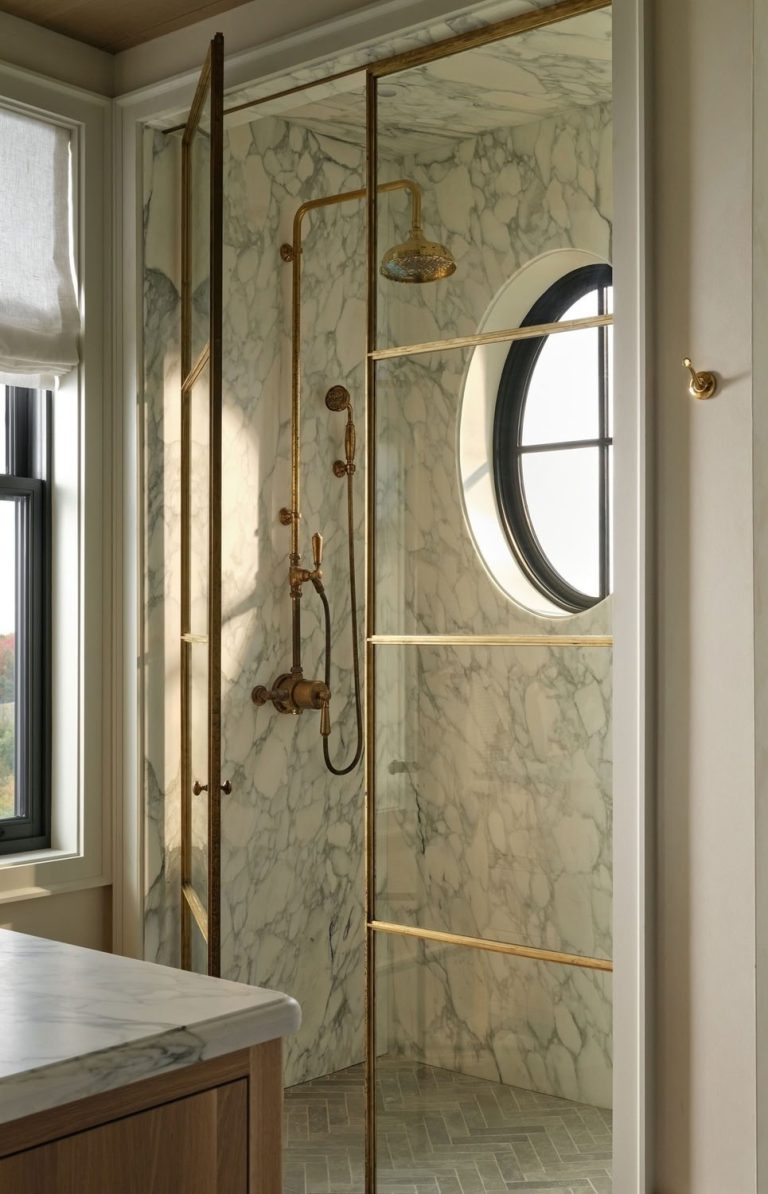 Shower door brass @allisonwillson