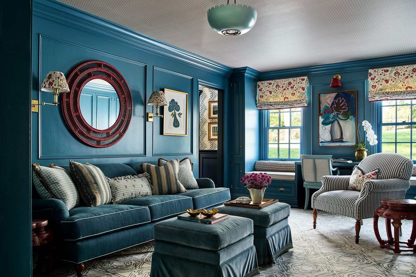 Teal living room design mollysingerdesign